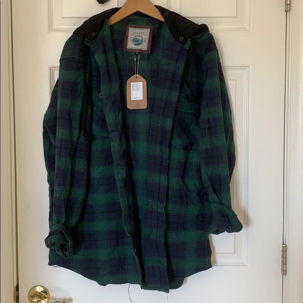 Oversized flannel with hood - never worn